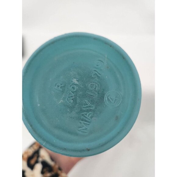 VTG 1979 Avon Blue Frosted Glass Decanter Pitcher Cologne Bottle Mythology Scene - Picture 6 of 7